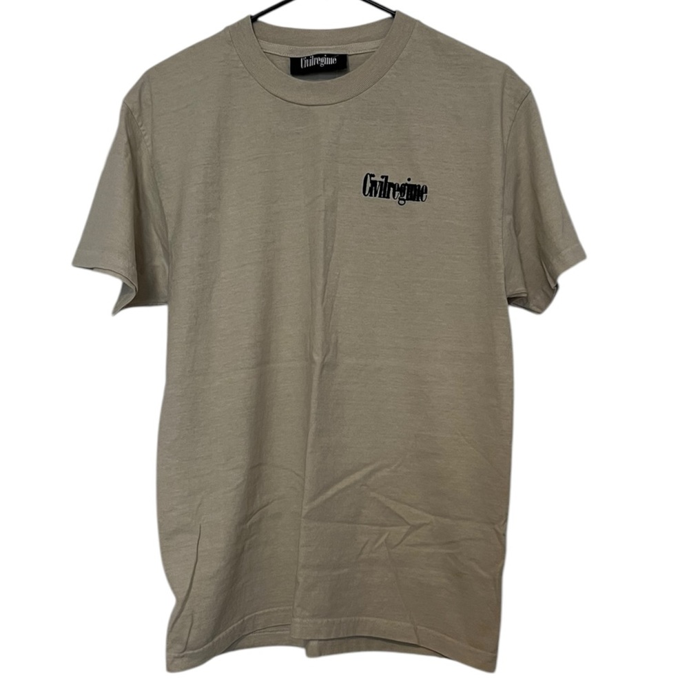 Civilregime Tan Embroidered Logo T-Shirt - Size Small